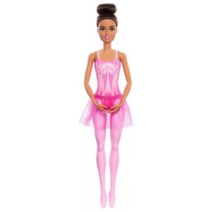 Barbie barna hajú balerina baba rózsaszín tüll szoknyában