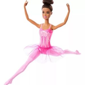 Barbie barna hajú balerina baba rózsaszín tüll szoknyában