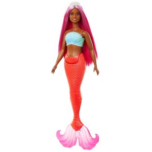 Barbie Dreamtopia sellő baba – pink hajjal és korall uszonnyal