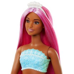 Barbie Dreamtopia sellő baba – pink hajjal és korall uszonnyal
