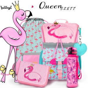 BAAGL flamingós iskolatáska SZETT 4 részes – Queen Flamingo