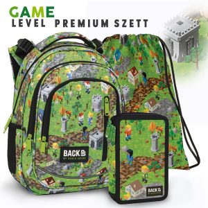 BackUp iskolatáska hátizsák Premium SZETT – Game LEVEL