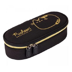 Pusheen Cat ovális tolltartó – Fekete-arany