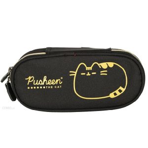 Pusheen Cat ovális tolltartó – Fekete-arany