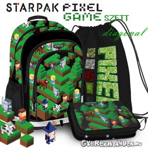 Starpak iskolatáska, hátizsák SZETT – Pixel Game Diagonal