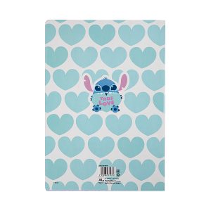 Stitch A4-es kockás füzet 60 lapos – kék szívecskés