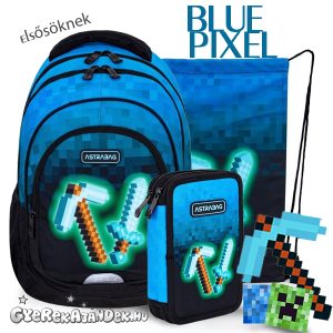 Astra iskolatáska, hátizsák 39 cm SZETT – Blue Pixel