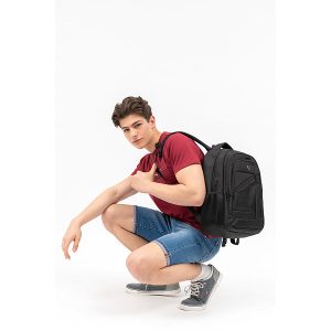 Budmil iskolatáska, hátizsák laptoptartóval – Black