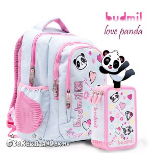 Budmil ergonomikus iskolatáska hátizsák SZETT – Panda Love