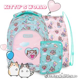 Astra cicás iskolatáska, hátizsák 39 cm SZETT – Kitty’s World