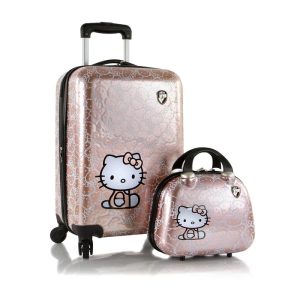 Hello Kitty 4 kerekű ABS bőrönd kézitáskával – Kitties