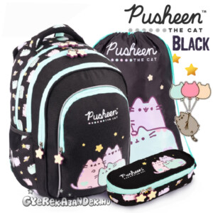 Pusheen Cat iskolatáska, hátizsák SZETT – Black