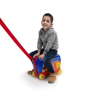 Ride-On ABS gyermekbőrönd világító kerekekkel – Firetruck