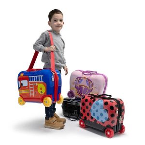 Ride-On ABS gyermekbőrönd világító kerekekkel – Firetruck