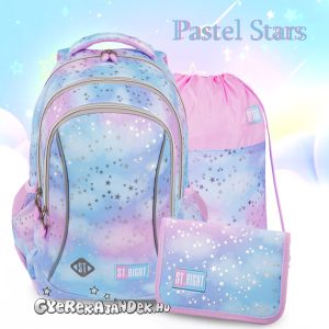 St. Right iskolatáska, hátizsák 39 cm SZETT – Pastel Stars