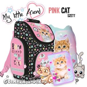 MLF cicás iskolatáska szett – Pink Cat