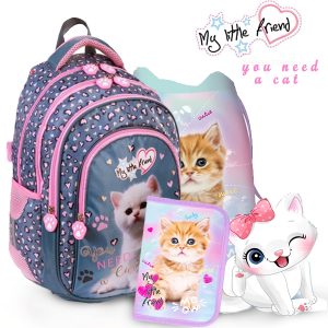 My Little Friend cicás iskolatáska hátizsák SZETT  – You need a cat