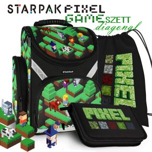Starpak iskolatáska SZETT – Pixel Game Diagonal