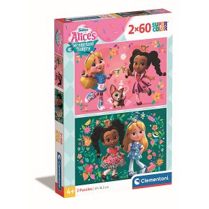 Clementoni puzzle 2×60 db-os – Alice Csodaországban cukrászdája