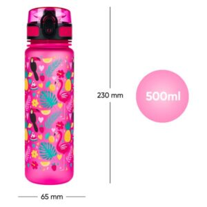 Baagl tritán kulacs 500 ml-es – Pink Flamingos