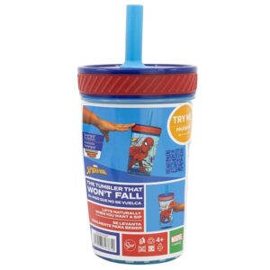 Spiderman cseppmentes pohár szívószállal 370 ml