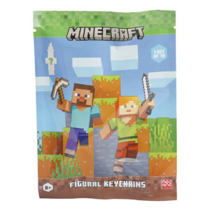 Minecraft figura kulcstartó, táskadísz meglepetés csomagban