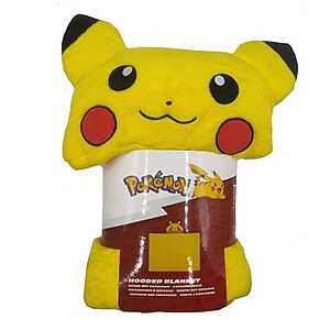 Pokémonok kapucnis plüss takaró – Pikachu