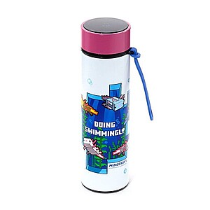 Minecraft fém kulacs, termosz digitális hőmérővel 450ml – Axolotl