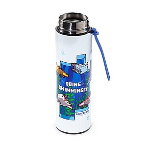 Minecraft fém kulacs, termosz digitális hőmérővel 450ml – Axolotl