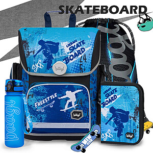 BAAGL ergonomikus csatos iskolatáska SZETT – Skateboard
