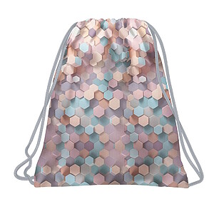 BackUp iskolatáska hátizsák SZETT – Pastel Hexagon