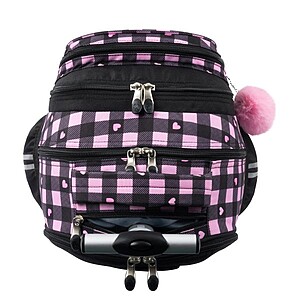 St. Right gurulós iskolatáska SZETT – Pink Checkered