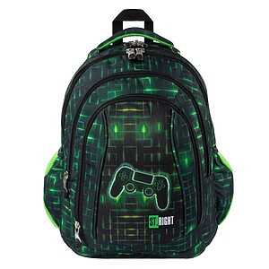 St. Right iskolatáska, hátizsák SZETT 43 cm – Neon Pad