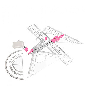 Starpak fém körző készlet vonalzókkal – pink