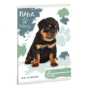 Ars Una A5-ös kockás füzet – Bátor Mancsok – Rottweiler
