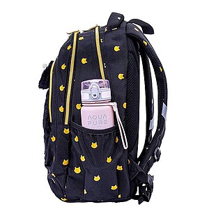 Astra cicás ergonomikus iskolatáska, hátizsák 39 cm – Fluffy Black