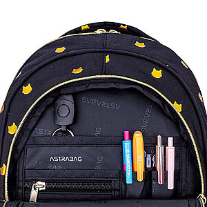 Astra cicás ergonomikus iskolatáska, hátizsák 39 cm – Fluffy Black