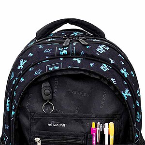Astra ergonomikus iskolatáska, hátizsák 39 cm – Dark Pixel