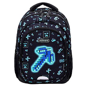 Astra ergonomikus iskolatáska, hátizsák – Dark Pixel