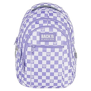 BackUp iskolatáska hátizsák – Purple Checked
