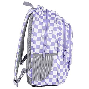 BackUp iskolatáska hátizsák – Purple Checked