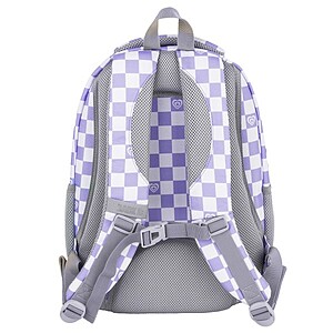 BackUp iskolatáska hátizsák – Purple Checked