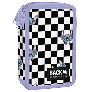 BackUp kockás 3 emeletes tolltartó felszerelt – Purple Bat
