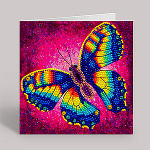 Gyémántszemes kirakó – Pillangós emléklap 18×18 cm