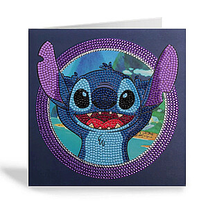 Gyémántszemes kirakó – Stitch emléklap 18×18 cm