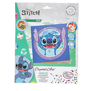 Gyémántszemes kirakó – Stitch emléklap 18×18 cm