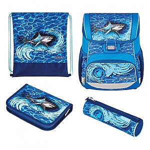 Herlitz Loop Plus cápás iskolatáska szett – Blue Shark