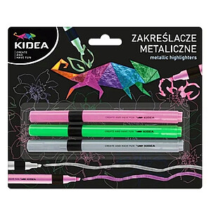 Kidea metál szövegkiemelő filctoll szett 3 db-os