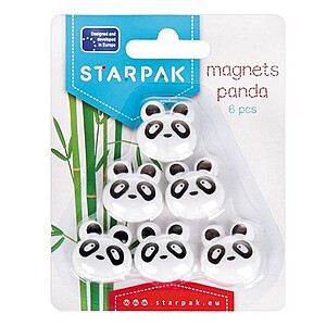 Pandás hűtőmágnes 6 db-os szett