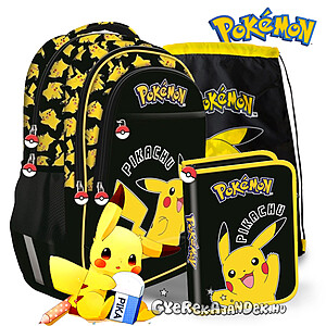 Pokemon iskolatáska, hátizsák SZETT – Black